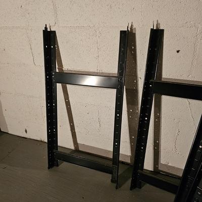 Two Sets of Black Metal Shelving (BS-JS)