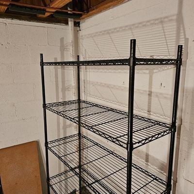 Two Sets of Black Metal Shelving (BS-JS)