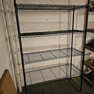 Two Sets of Black Metal Shelving (BS-JS)