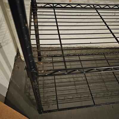 Two Sets of Black Metal Shelving (BS-JS)