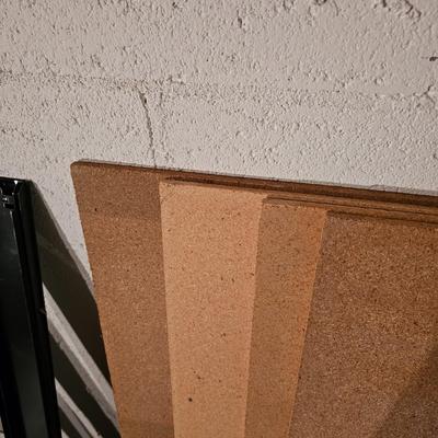 Two Sets of Black Metal Shelving (BS-JS)