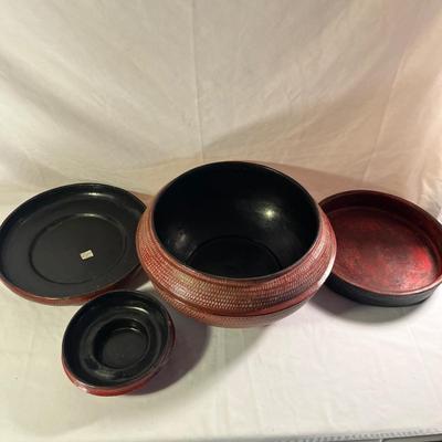 Lacquered Wood Serving Bowl (LR-MG)