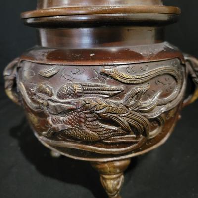 Asian Bronze Dragon Censer (BS-DW)