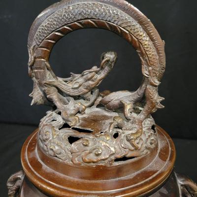 Asian Bronze Dragon Censer (BS-DW)