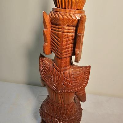 Pair of Wooden Carved Temple Maidens (BS-JS)