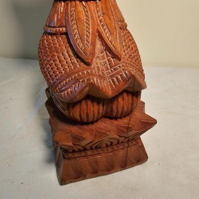 Pair of Wooden Carved Temple Maidens (BS-JS)