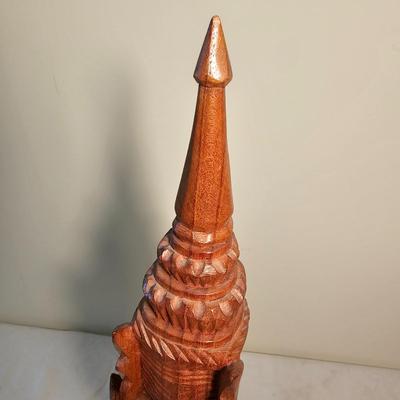 Pair of Wooden Carved Temple Maidens (BS-JS)