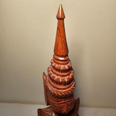 Pair of Wooden Carved Temple Maidens (BS-JS)