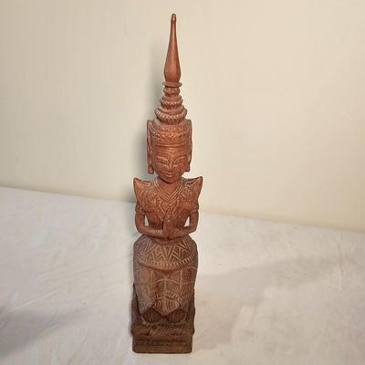 Pair of Wooden Carved Temple Maidens (BS-JS)