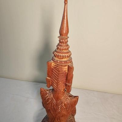 Pair of Wooden Carved Temple Maidens (BS-JS)