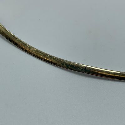 Three 14K Gold Omega Chain Necklaces with Pendants (B1-HS)