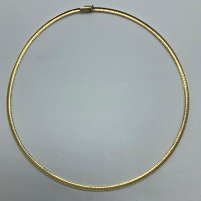 Three 14K Gold Omega Chain Necklaces with Pendants (B1-HS)