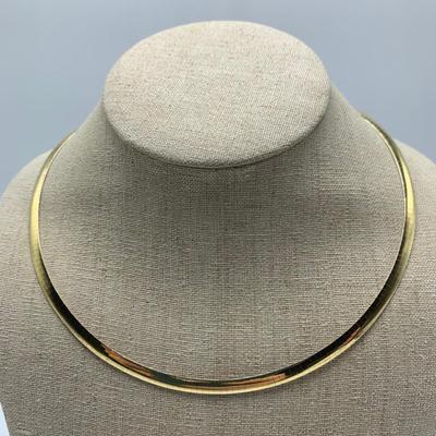 Three 14K Gold Omega Chain Necklaces with Pendants (B1-HS)