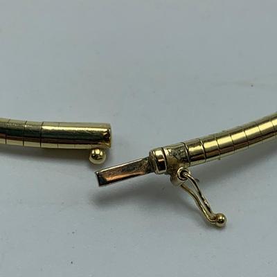 Three 14K Gold Omega Chain Necklaces with Pendants (B1-HS)