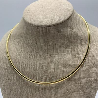 Three 14K Gold Omega Chain Necklaces with Pendants (B1-HS)