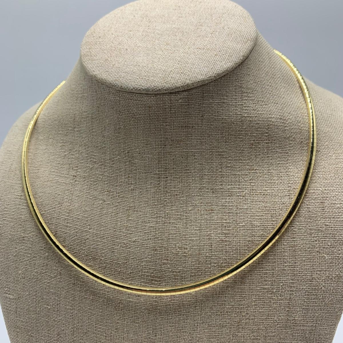Three 14K Gold Omega Chain Necklaces with Pendants (B1HS)