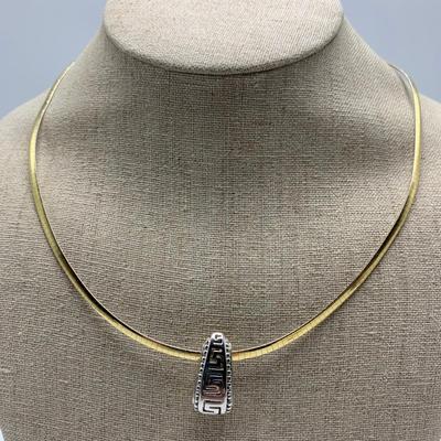 Three 14K Gold Omega Chain Necklaces with Pendants (B1-HS)