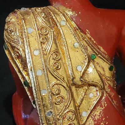 Three Carved Wooden Monk Statues (BS-DW)