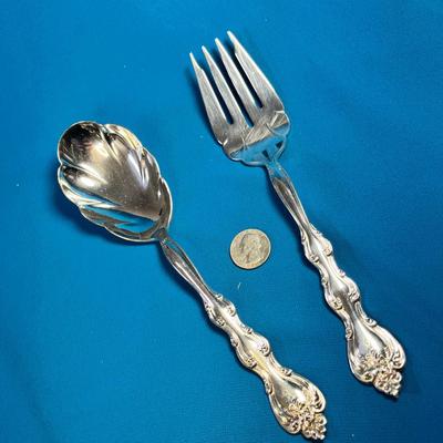 INTERNATIONAL SILVERPLATE FANCY LARGE SERVING FORK AND SPOON SET