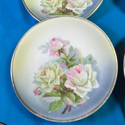 C.T. ALTWASSER SILESIA SMALL DECORATIVE CHINA PLATES WITH GOLD PAINTED TRIM x 5