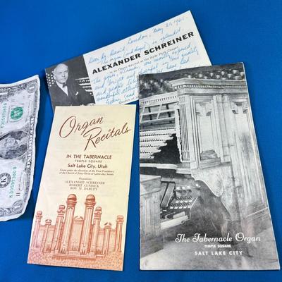 1960's PERSONAL NOTES FROM ALEXANDER SHREINER, MORMON TABERNACLE ORGANIST