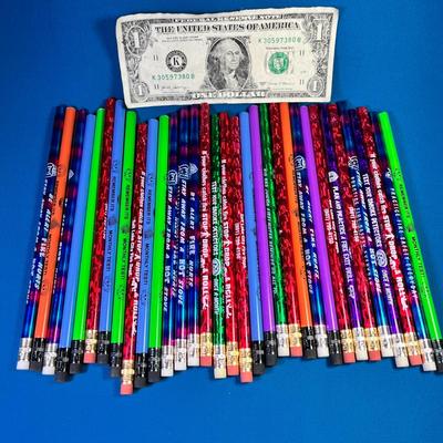 GROUP OF 33 UNUSED PENCILS- FIRE SAFETY THEMED