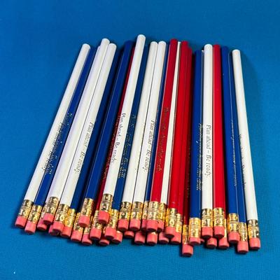 GROUP OF 36 RED, WHITE, BLUE PENCILS- FIRE SAFETY THEMED, NEW IN PACKAGE