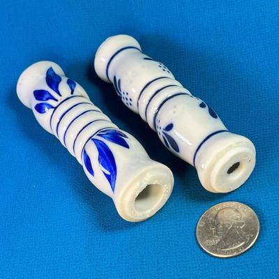 PAIR OF DELFT TEAPOT HANDLES