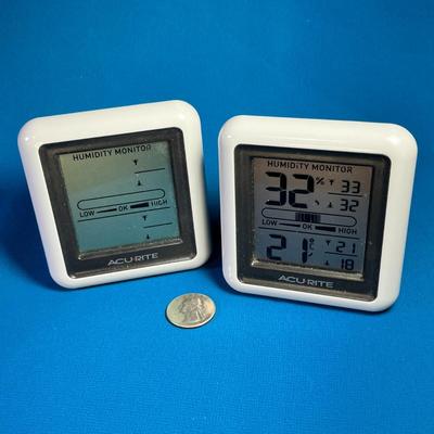 PAIR OF ACU-RITE ELECTRONIC BATTERY OPERATED HUMIDITY MONITORS