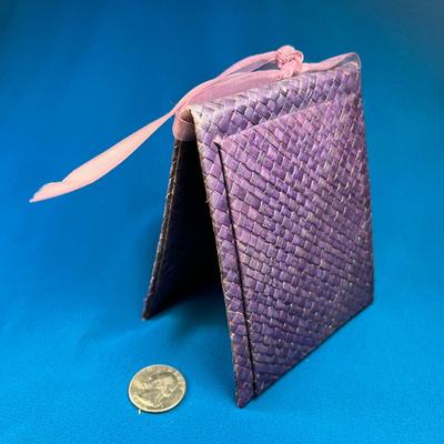 SPECIAL PURPLE BASKET WEAVE FRAME WITH SELF STAND AND GOSSAMER BOW