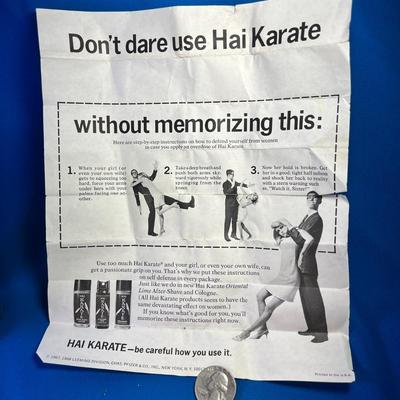 VINTAGE ICED HAI KARATE AFTER SHAVE NEW IN BOX WITH SPECIAL "SAFETY INSTRUCTIONS"