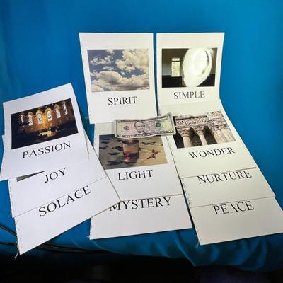 SET OF 10 BOOKLETS ON VARIOUS SPIRITUAL SUBJECTS w/ QUOTES & GOLD HAND SEWN BINDINGS