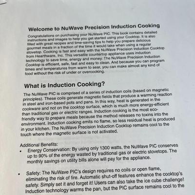 "PRECISION NUWAVE PRO" ELECTRIC INDUCTION COOKTOP, PROGRAMMABLE