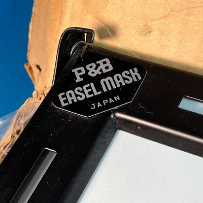 "EASEL MASK" METAL TABLETOP BASE WITH ADJUSTABLE RULERS, MADE IN JAPAN