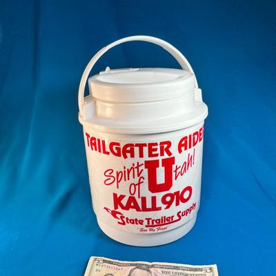 GALLON? SIZE THERMOS "TAILGATER AIDER, SPIRIT OF UTAH, KALL 910" UNIVERSITY OF UTAH THEMED