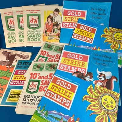 GROUP OF OLD S&H, GOLD STRIKE AND EAGLE STAMP BOOKS- 10 COUNT