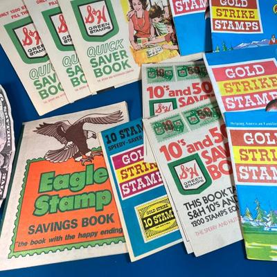 GROUP OF OLD S&H, GOLD STRIKE AND EAGLE STAMP BOOKS- 10 COUNT