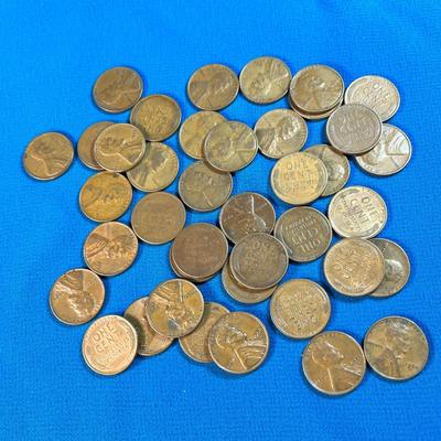 GROUP OF 40 PRE-1959 WHEATBACK PENNIES 