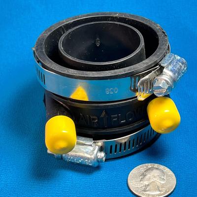 HEAVY PIPE COUPLER  FOR 2-3/8" PIPE "AIR FLOW" AND ARROW ON SIDE