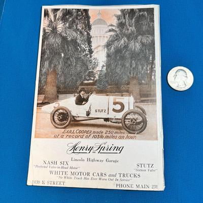 OLD MAGAZINE AD FOR HENRY SPRING AUTO DEALERSHIP SELLING NASH, STUTZ VEHICLES