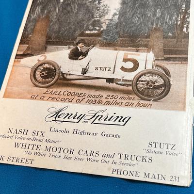 OLD MAGAZINE AD FOR HENRY SPRING AUTO DEALERSHIP SELLING NASH, STUTZ VEHICLES
