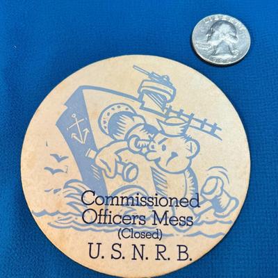 VINTAGE U.S. NAVY COMMISSIONED OFFICERS MESS COASTER- COOL GRAPHICS
