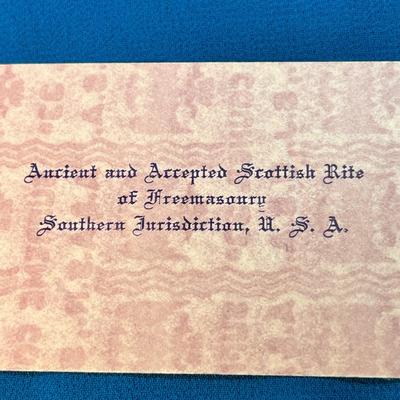 1940 "ANCIENT & ACCEPTED SCOTTISH RITE OF FREEMASONRY" MEMBERSHIP CARD 