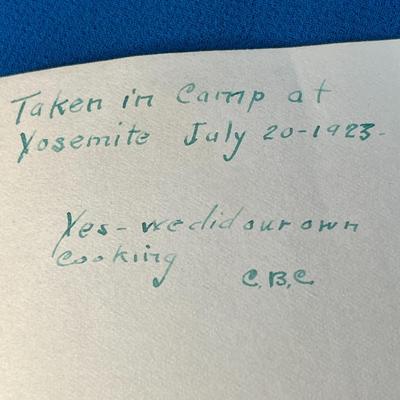 1923 PHOTO OF CAMPSITE IN YOSEMITE