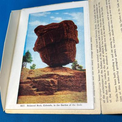 VINTAGE COLORFUL FOLD-OUT POSTCARD FOLIO "GARDEN OF THE GODS COLORADO" 20 VIEWS