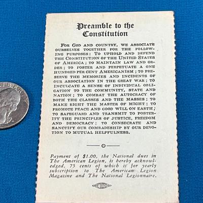 1941 AMERICAN LEGION OFFICIAL MEMBERSHIP CARD, SALT LAKE POST