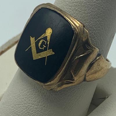 10K Black Onyx Masonic Ring & More (B1-HS)