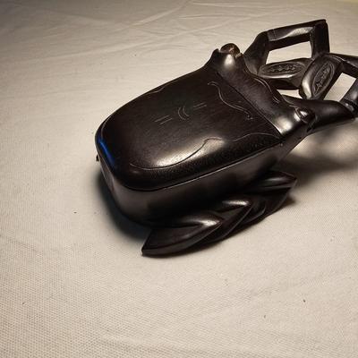 Vintage Wooden Beetle Box & Wooden Ladle (BS-JS)