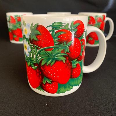 Epoch Strawberry Time Tea Cups and Pitcher plus other Strawberry Themed Treasures (K-KW)