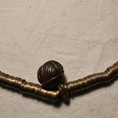 Pair of Bronze Heishi Bell Necklaces (BS-JS)